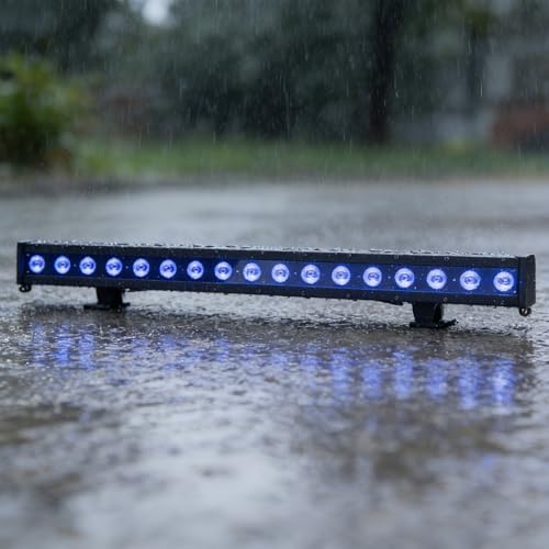 SHEHDS 18x10W Waterproof Wash Wall Light, RGBWUV 6-in-1, IP65 Waterproof, DMX512, Stage DJ Light, Strobe Effect, Aluminum Shell, for Outdoor Party, Di