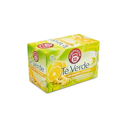 Pompadour Té Verde Jengibre y Naranja - 20 Bolsitas