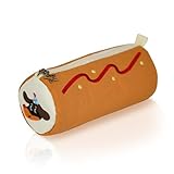 YOBRO Cute Pencil Pouch, Small Compact Pencil Case with Zipper, Three-Compartment Pencil Case, Soft Pen Case, Cute Hot Dog Pen Pouch for Animal Lovers