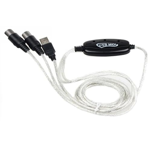 YAODHAOD Konwerter kabla USB na MIDI 2 w 1 PC do syntezatora, Music Studio Keyboard Interface wtyczka przewodowa, 5-pinowa MIDI na USB do muzyki, klawiatury, fortepianu do komputera, laptopa, obsługa