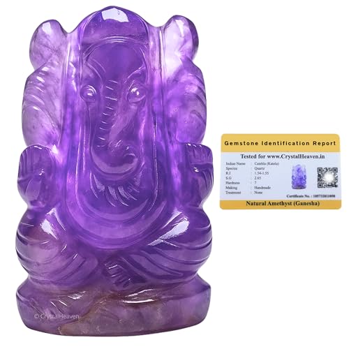 Image of Crystal Ganesha Idol for Home Decor and Car Dashboard - 1 inch Ganesh Idol for Ganesh Chaturthi Decoration Items Gift (Amethyst, 1 Inches)
