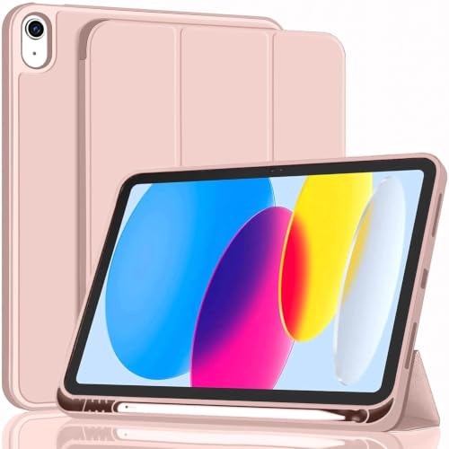 Image of ProElite Smart Case for iPad (A16) 11th /10th Generation (2025 /2022) [Auto Sleep /Wake Cover] [Left Side Pencil Holder] [Soft Flexible Case] Recoil Series - Pink