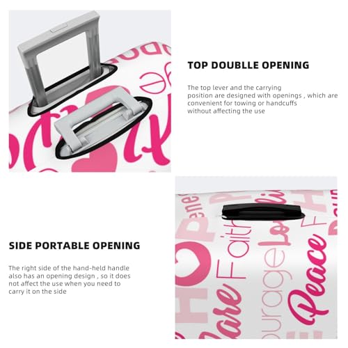 Breast Cancer Pink Ribbons Awareness (2) Luggage Cover Washable Elasticated Luggage Covers for Suitcase tsa Approved Stylish Dust and Scratch Resistant Luggage Case4
