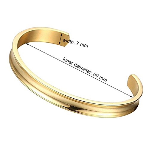 WUSUANED Hair Tie Bracelet Stainless Steel Grooved Cuff Bangle Gift for her2