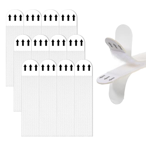MBAIYO Tiras adhesivas extra fuertes, 12 pares (24 piezas) Autoadhesivas, tiras para pósteres, para colgar cuadros sin necesidad de perforar, ganchos para cuadros, tiras de montaje en color blanco