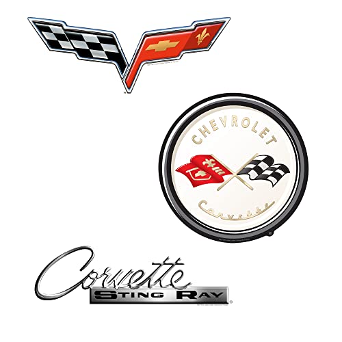 Chevrolet Chevy Corvette Branding Large Deluxe Stickers Variety Pack - Laptop, Water Bottle, Scrapbooking, Tablet, Skateboard, Indoor/Outdoor - Set of 10