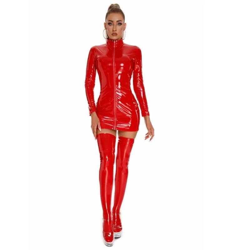 Sexy Mujer Transparente Vestido De Manga Larga Vestida Erótica