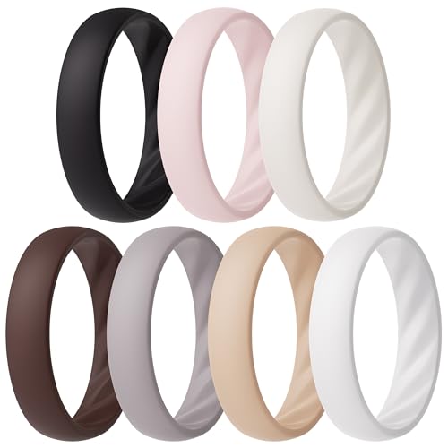 ThunderFit Women's Silicone Wedding Rings, Engagement Rings 5.5mm Wide by ThunderFit - Used condition - US$8.49