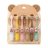 ZenithAura Cepastah 6 Pack Cepas Suaves con Receptáculo De Succión Cepillos Dentales Infantiles Cepillos Dentales Ajustables Cabezas De Cepillo Dental Fácil Almacenamient