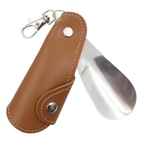 トラベルシューホーンキーホルダー - 41 G ステンレススチールシューホーン、リング付き、レザーシューホーンキーホルダー、靴ツールを着用 |アクセサリー 靴 子供用 男性用