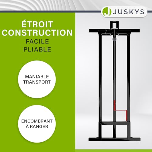 Juskys Rasentraktorheber bis 400 kg - 45° Heber für Rasenmäher, Aufsitzmäher und Rasentraktor - Aufsitzrasenmäher Hebebühne Hebevorrichtung in Schwarz