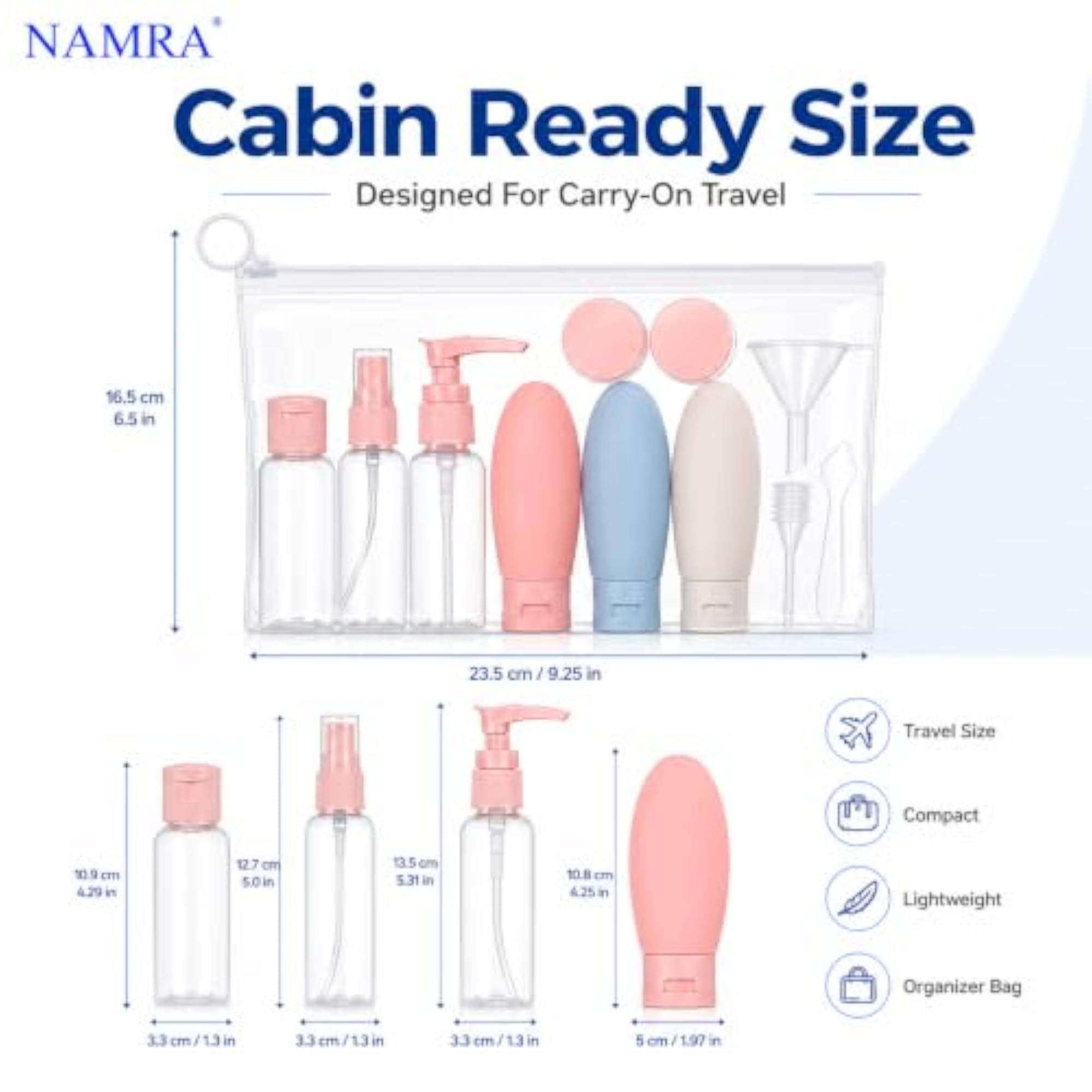 Travel Bottles Kit 11 PCS Toiletries Organizer