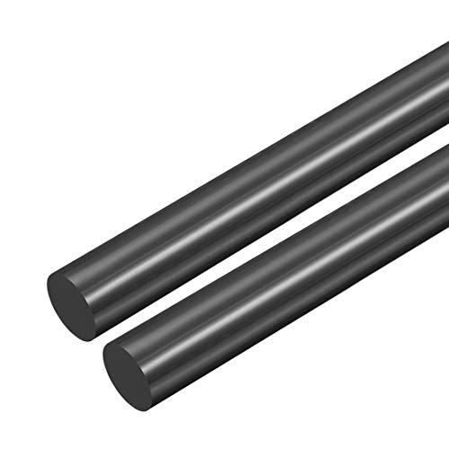 uxcell 2pcs Plastic Round Rod 3/4 Inch Dia 20 Inch Length Black (POM) Polyoxymethylene Rods Engineering Plastic Round Bars(18mm)