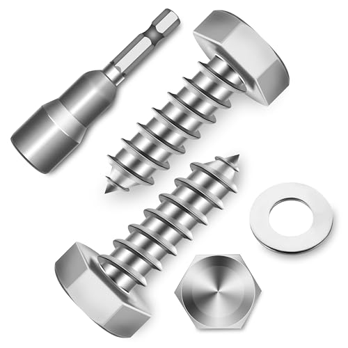 (20-Set) 5/16 x 1 Lag Screws, Stainless Steel Heavy Duty Hex Head Lag Bolts for Wood, Commercial/Industrial Grade 1/4 Bolts, Mounting Screws Bolts Kit, Bright Finish by Marysino