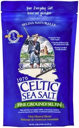 Celtic Sea Salt Fine Ground, Unrefined Mineral Salt for Cooking, 8 oz