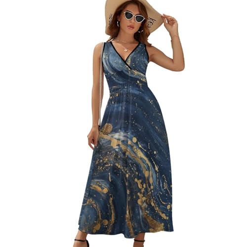 Robe de plage fluide imprimée feuille d'or pour vos sorties décontractées