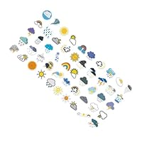 LALADEFIEE 50pcs Weather Symbols Stickers with Strong Adhesion for DIY Laptop Water Bottles Bikes and Skateboards Creative Cartoon Weather Decals for Personalizing Phones and Computers
