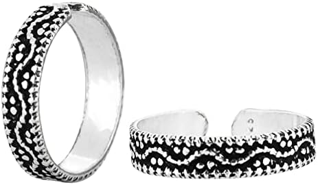 Handcrafted Silver Toe Ring for Women | Adjustable Pair of Toe Rings | Sterling Silver 925 | Handmade Body Jewelry (TR-02)
