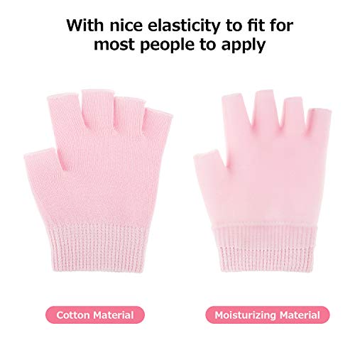 2 Pairs Moisturizing Gloves Fingerless Moisture Gloves Soft Moisturizing Gloves For Dry Rough And Cracked Hands (Pink) #TOP1