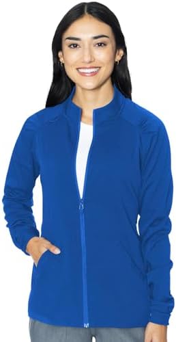 Med Couture Touch Raglan Women's Scrub Jacket Warm-Up Feel 4 Pock...