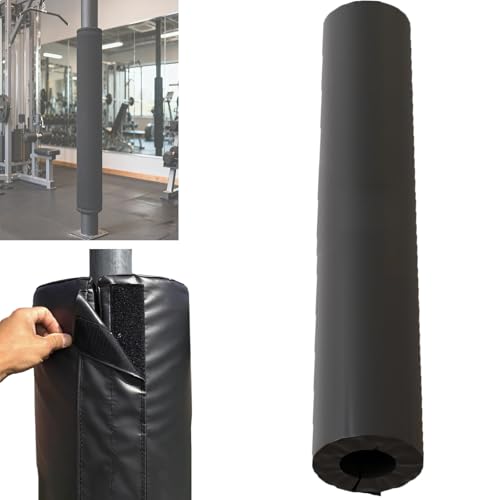 Basement Pole Padding, Pole-Dia 4in (Pole-Circ 12.6in) Collision Protection, H 7FT Waterproof & UV-Resistant, Black Designed for Basement, All-Weather Support with Self-Adhesive Installation