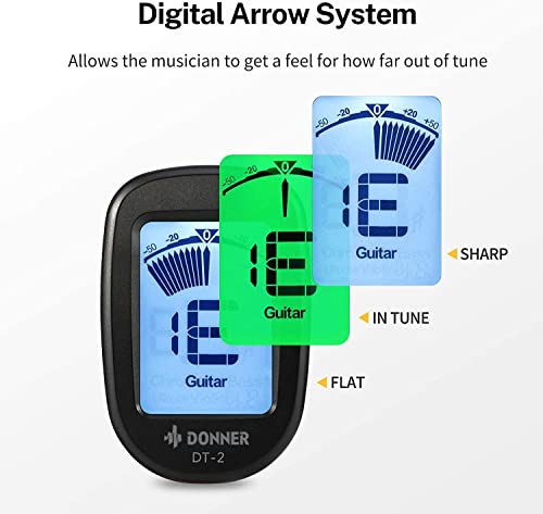 Donner Accordeur de Guitare Chromatique à Pince Tuner Portable pour Guitare, Basse, Violon, Ukulélé et Banjo, avec Ecran LCD 360° Rotation, Batterie Incluse (DT-2) - Les Beatles, Paul McCartney, John Lennon, RIngo Starr, George Harrison Donner Accordeur de Guitare Chromatique à Pince Tuner Portable pour Guitare, Basse, Violon, Ukulélé et Banjo, avec Ecran LCD 360° Rotation, Batterie Incluse (DT-2) – Image 4