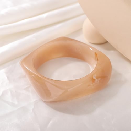 Image of JWICOS Resin Bangle Bracelet for Women Acrylic Cute Chunky Bracelet for Women Exaggerated Irregular Acrylic Resin Wristband Bracelet Bangle