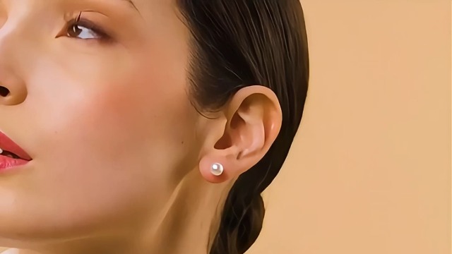Orecchini A Perla Rotonda Materia SO-444, Argento 925 Rodiato Con Zirconi Bianchi, Perla D'Acqua Dolce 8 Mm