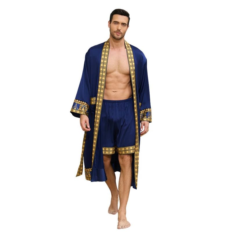 Couple Long-Sleeved Nightgown Robe – Luxurious Imitation Silk Morning Robe