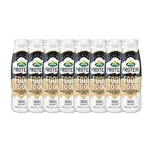 Arla Protein Food to Go Vanilla Hazelnut Protein Shake 500ml (Pack of 8) – Meal Replacement Protein Shakes Ready To Drink, Individually Bottled | Protein Shake Bottles
