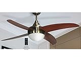 ventilador|cuero|nogal|osiris Ventilador de techo mod. OSIRIS con luz y mando a distancia, 117 cm. acabado Cuero Satinado con 4 palas Cerezo-Nogal, AkunaDecor.