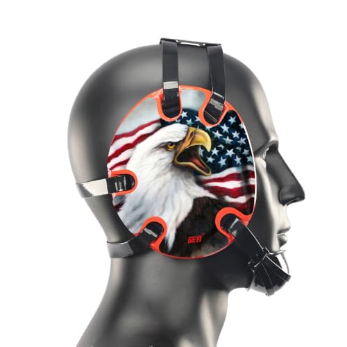 Geyi Wrestling Headgear with USA Bald Eagle Wraps (Orange)