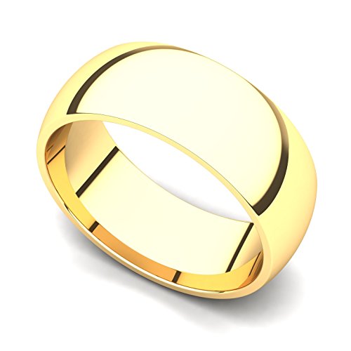 Juno Jewelry 14k Yellow Gold 7mm Classic Plain Wedding Band Ring