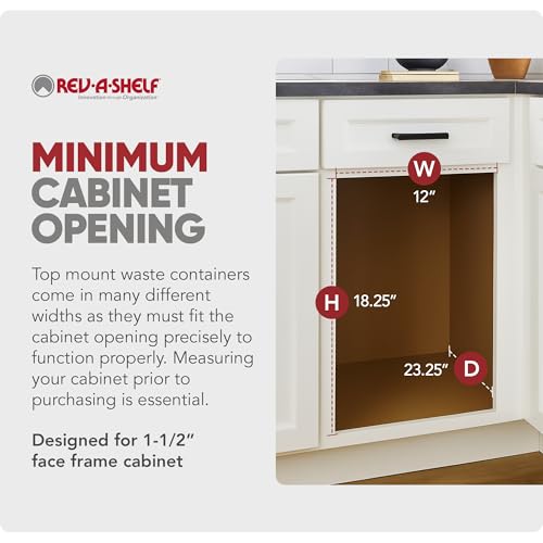 Image of Rev-A-Shelf Double Top-Mount Pullout Trash Can, Min Opening 12 inch W, 27 Qt