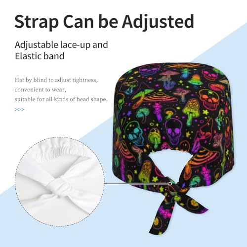 Image of Breathable Working Cap with Adjustable Sweatband Scrub Cap for Men /Women | Breathable Working Cap with Adjustable Sweatband Scrub Cap for Men /Women
