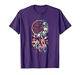 Flowers Feathers Dream Catcher T-Shirt