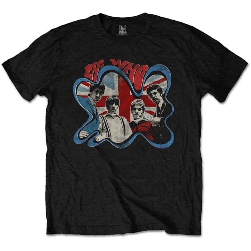 The Who Groovy Border Official Tee T-Shirt Mens Unisex (Large) Black