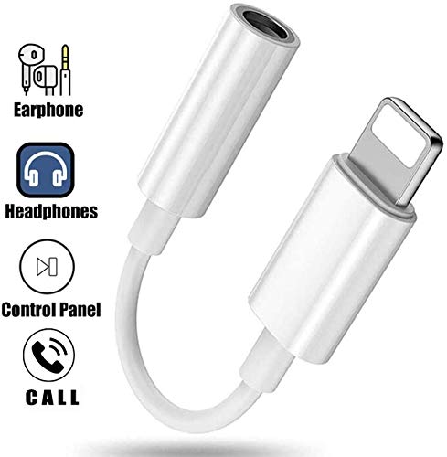 Adattatore per Cuffie per iPhone X/XS/XS MAX/7/7plus/8/8plus/8plus Dongle Splitter per Cuffie, Jack 3,5 mm AUX Audio Splitter Cavo convertitore Supporto tutti iOS -(Supporta le Chiamate)
