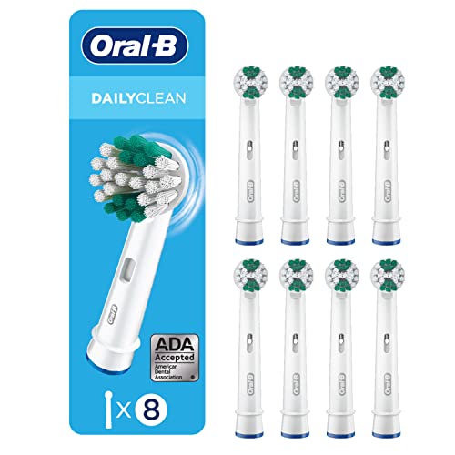 Oral-B Daily Clean Electric Toothbrush Replacement Brush Heads, 1 Count (Pack of 8)