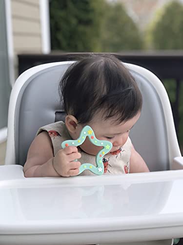 Image of Jimibaby Silicone Star Teether, The First Teething Toy for Baby Boys and Girls,100% BPA Free, Easy to Hold, Freezer Safe (Mint Star)
