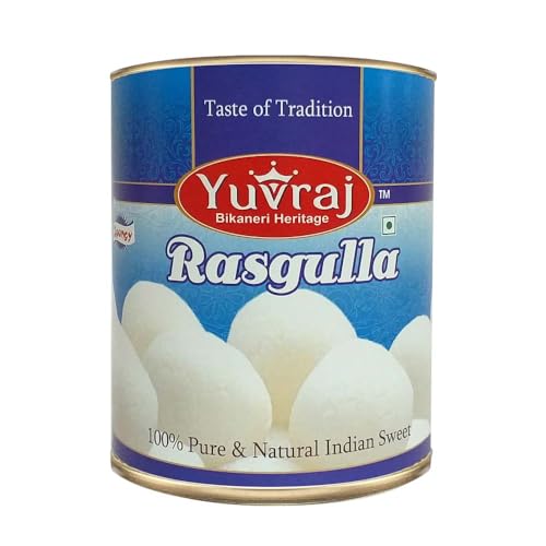 Image of YUVRAJ Rasgulla famous bengali sweets 1 kg Tin pack