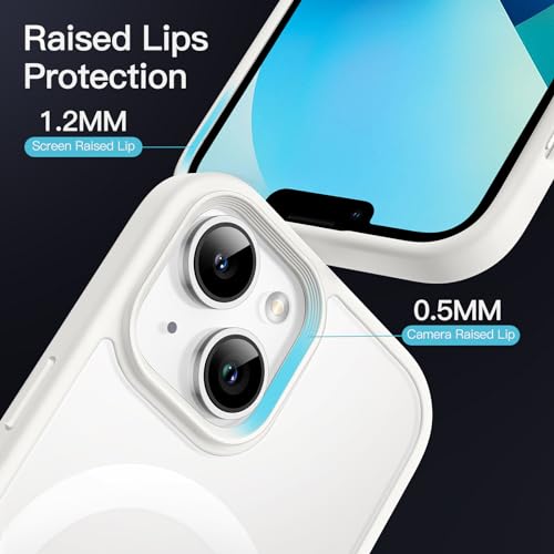 Image of JETech Magnetic Cover Case for iPhone 13 6.1-Inch Compatible with MagSafe, Translucent Matte Back Slim Shockproof Phone Cover (Starlight)