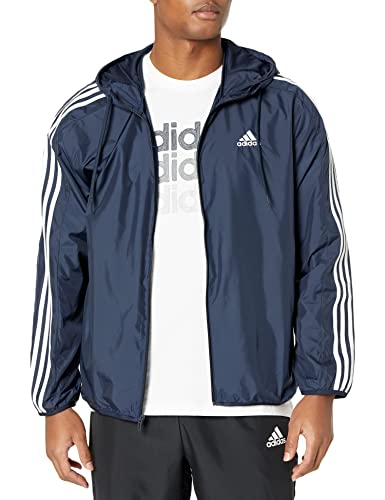 adidas giacca a vento uomo adidas Giacca a vento da uomo Essentials in tessuto a 3 strisce, Inchiostro, M