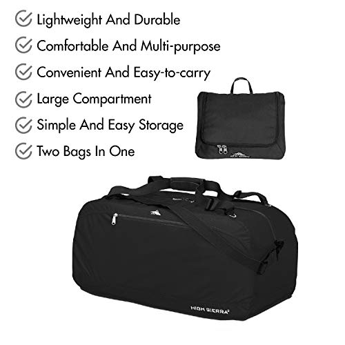 High Sierra Pack-N-Go Duffel Bag, 36-Inch, Black