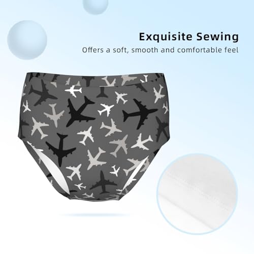 White And Grey Airplanes Girls' Underwear Soft Cotton Little Girls Panties Comfort Briefs3