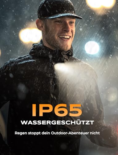 Glangeh 500LM Clip-Mini Taschenlampe EDC Led Aufladbar mit Spot & Flood, 10 Modi Freihändige Stroboskope & Sicherheitslichter Lauflicht mit IP65 Wasserdicht für Läufer/Arbeit/Notfall/Wandern/Boote