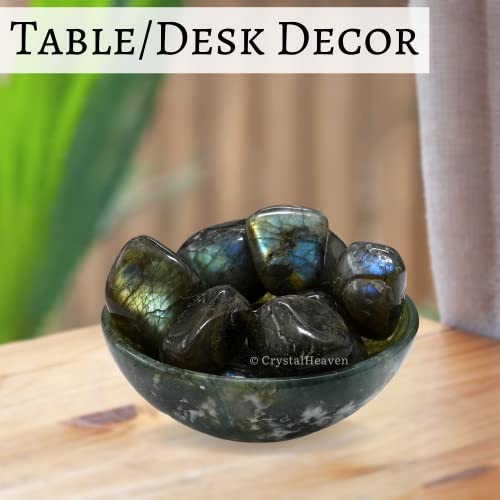Image of Certified Labradorite Crystal Healing Tumbled Stone, Natural Polished Crystals for DIY Crafts, Manifestation, Meditation, Pooja Feng Shui and Reiki Healing (30 Grams)
