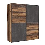 wohnwand weiß braun B x H x T: 170,3 x 190,5 x 61,2 cm