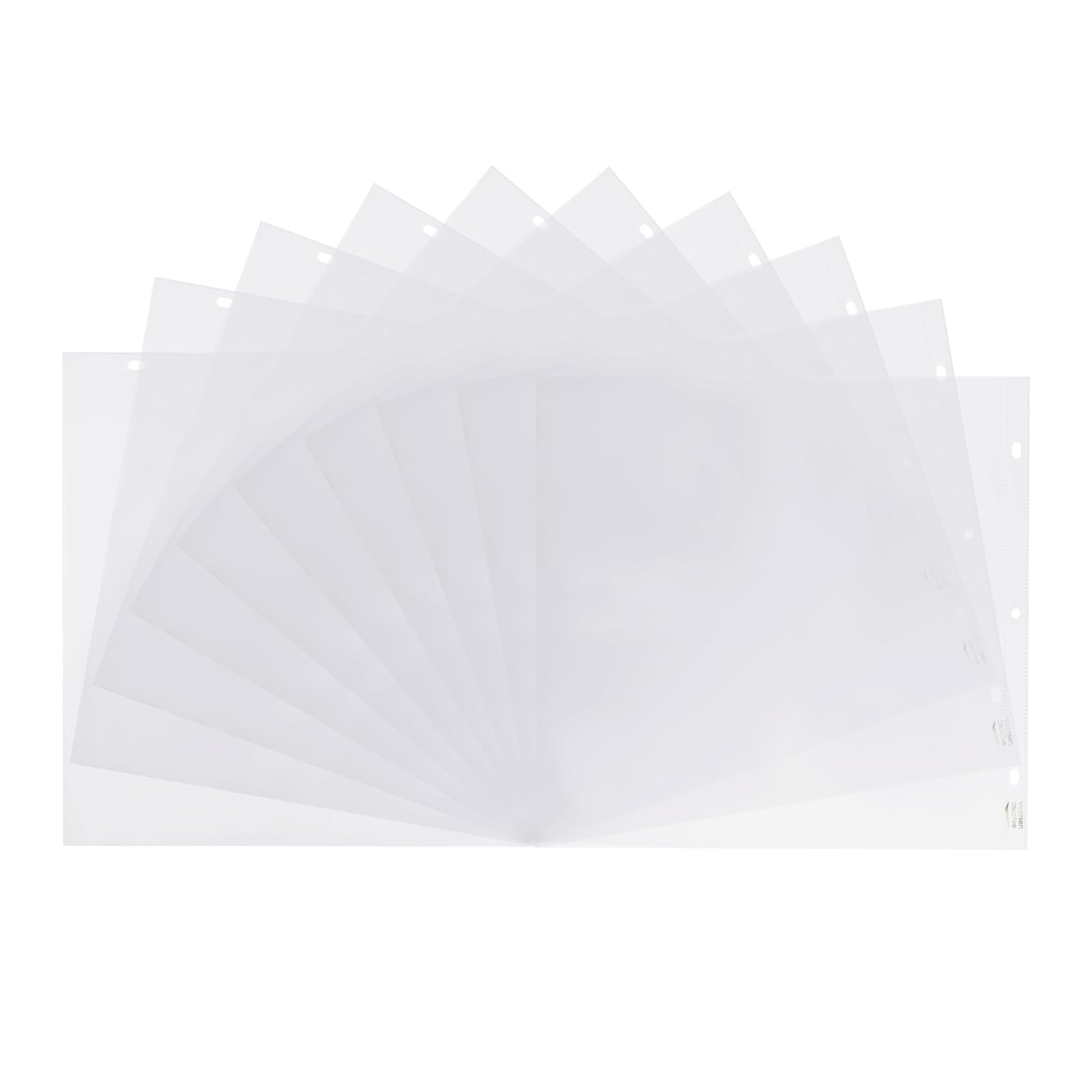 Vaessen Creative Punched Pockets 12 x 12 inches-10 Plastic Sleeves for Ring Binders-Clear Page Protectors for Scrapbook Albums, Journaling and Card Making, 30,5 x 30,5 cm