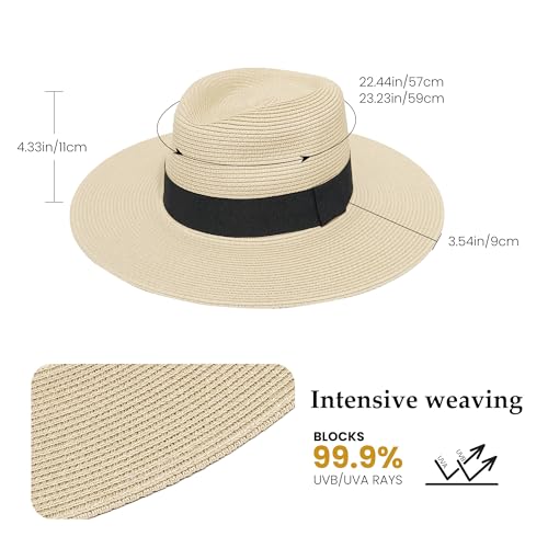 Sombrero Panama de Paja de Ala Ancha Unisex para Verano miniatura 2